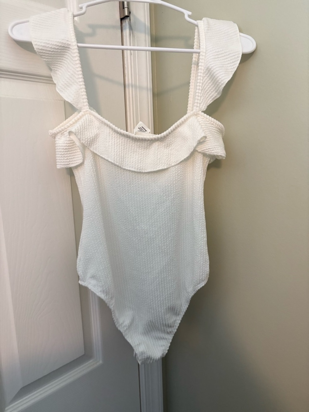 Caution To The Wind White Ruffle One-Piece - Picture 3 of 3
